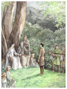 Túrin begs leave of Thingol and Melian Túrin begs leave of Thingol and Melian © Anke Eißmann