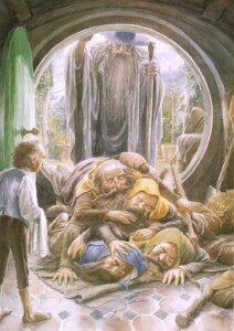 Bilbo pulled open the door with a jerk © Alan Lee