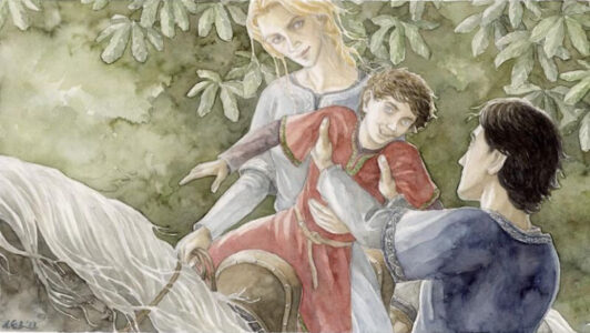 Éowyn, Faramir und ihr Sohn Elboron © Anke Eißmann