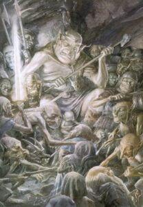 The Great Goblin gave a truly awful howl of rage © Alan Lee