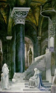Gandalf and Pippin meet with Denethor © Alan Lee