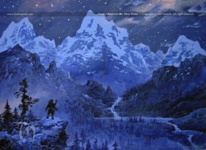 Durin I Discovers the Three Peaks © Ted Nasmith