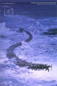Fingolfin Leads the Host Across the Helcaraxe © Ted Nasmith