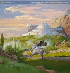 Gandalf Rides to Minas Tirith Gandalf Rides to Minas Tirith © Ted Nasmith