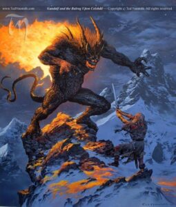 Gandalf and the Balrog Upon Celebdil © Ted Nasmith