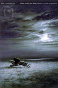 Lúthien Escapes upon Huan Lúthien Escapes upon Huan © Ted Nasmith