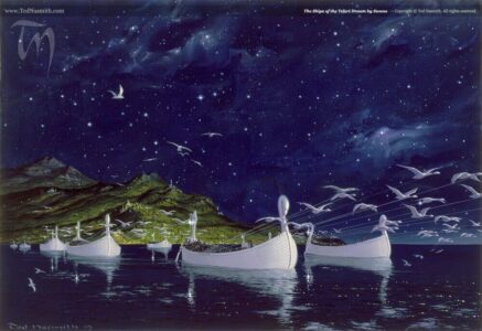 The Ships of the Teleri Drawn by Swans © Ted Nasmith