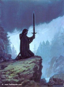 Turin Prepares to Take His Life © Ted Nasmith