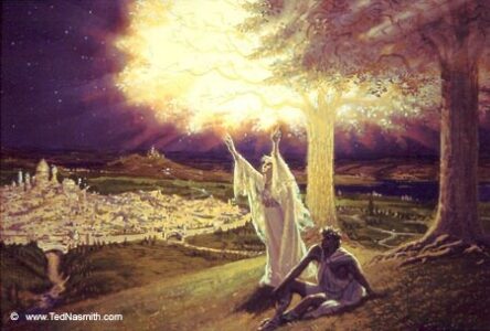 Varda and Manwe in Valinor © Ted Nasmith